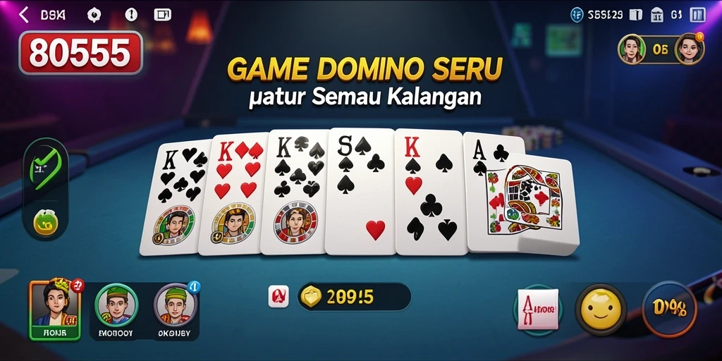 Tampilan gameplay seru dalam permainan Domino 8055.