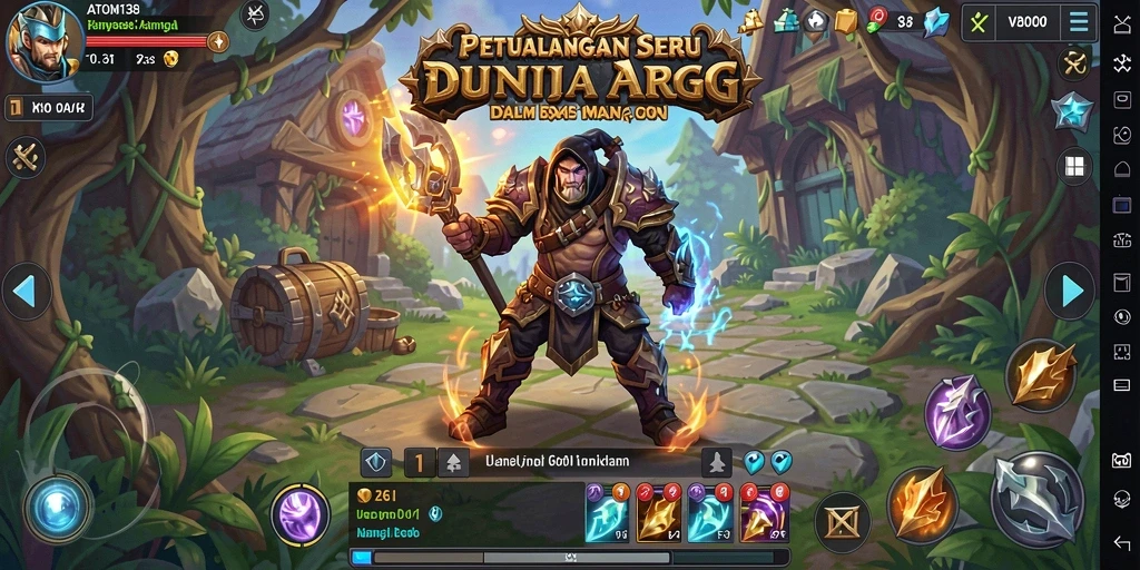Screenshot ATOM138 menampilkan aksi pertempuran seru dalam game ARPG.