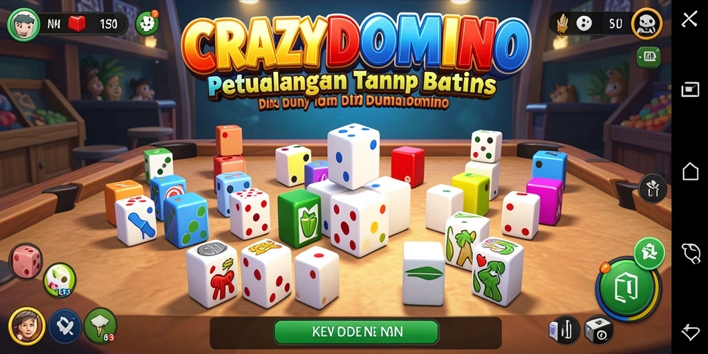 Tampilan utama gameplay CRAZYDOMINO yang mengasyikkan dan penuh petualangan.