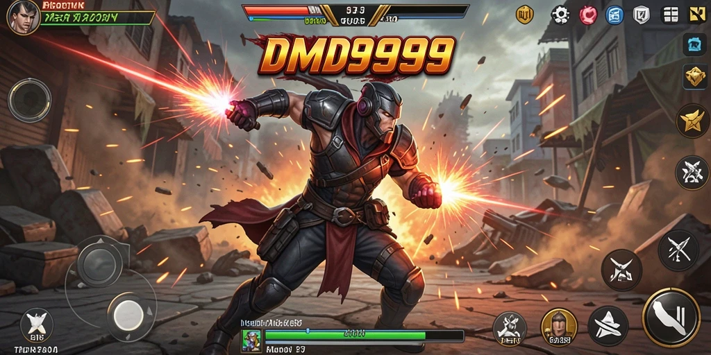 Screenshot DMD999 menunjukkan aksi bertarung yang mendebarkan.