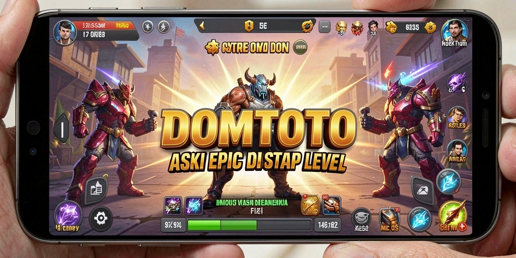 Tangkapan layar DOMTOTO menunjukkan aksi pertempuran yang menegangkan.