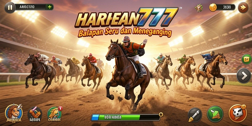 Tampilan utama gameplay HARAPAN777 menampilkan balapan yang seru dan mendebarkan.