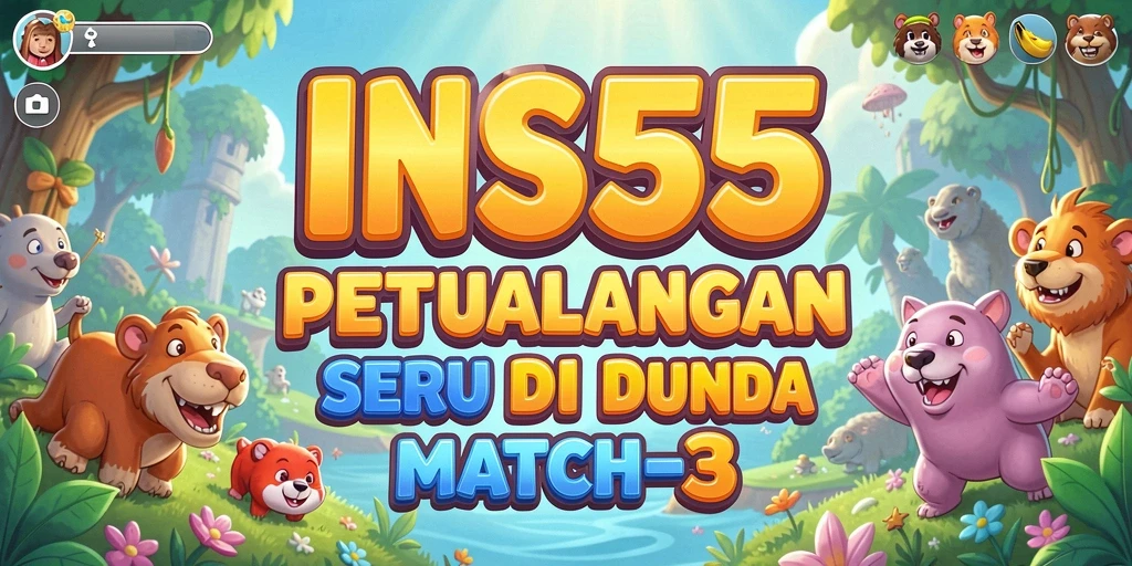 Tampilan gameplay seru di INS55 dengan tantangan match-3.