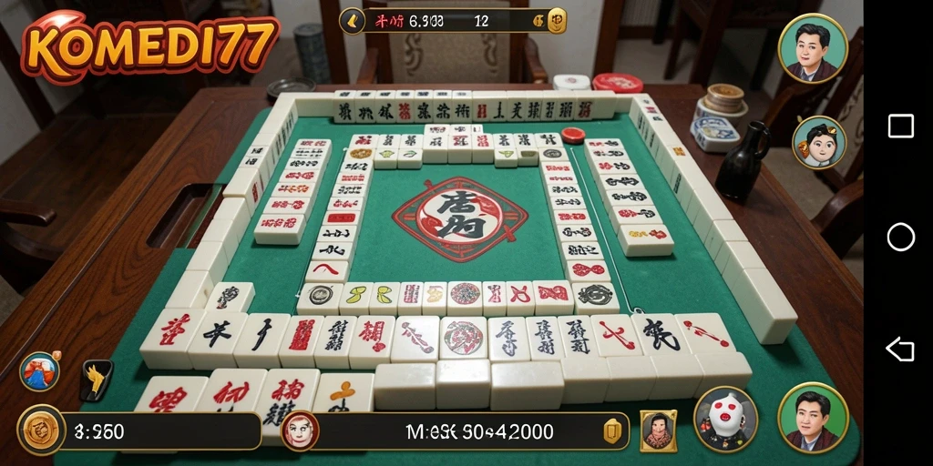 Tampilan menarik dari gameplay seru KOMEDI77 dalam Mahjong.