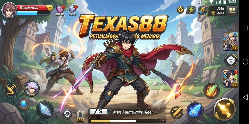 Tangkapan layar utama TEXAS88 menampilkan aksi seru dalam dunia Anime.