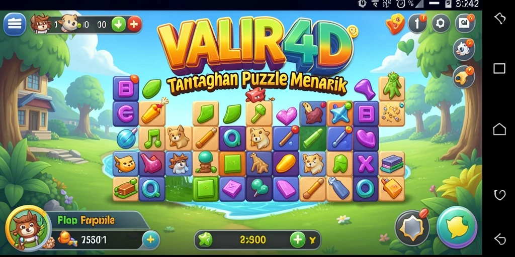 Tampilan menarik dari gameplay puzzle VALIR4D yang menantang.