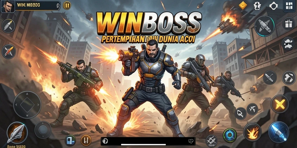 Screenshot gameplay menampilkan momen aksi yang mendebarkan di WINBOSS.